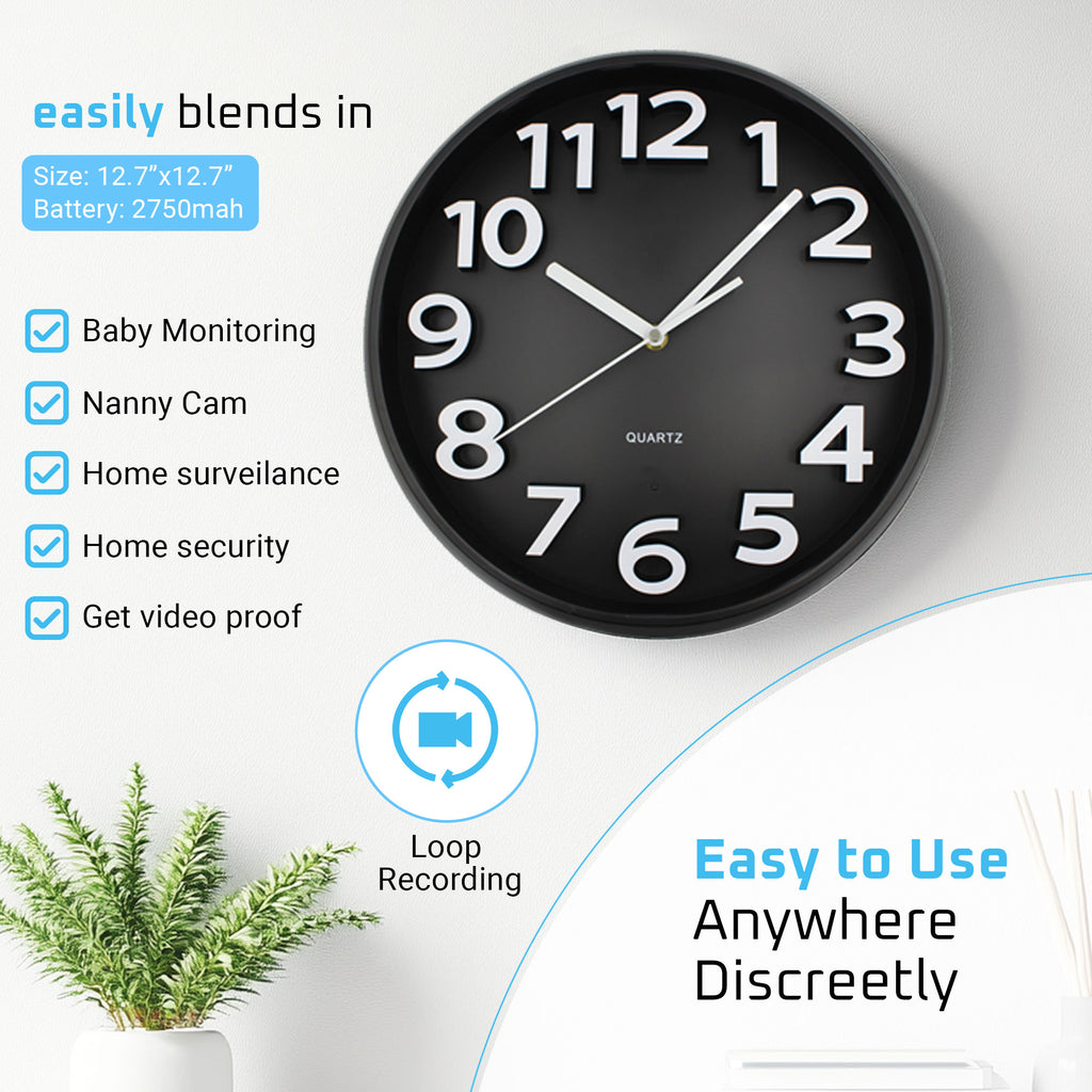Wifi IP Nanny Cam Hidden Camera Clock - Myhiddeneyes